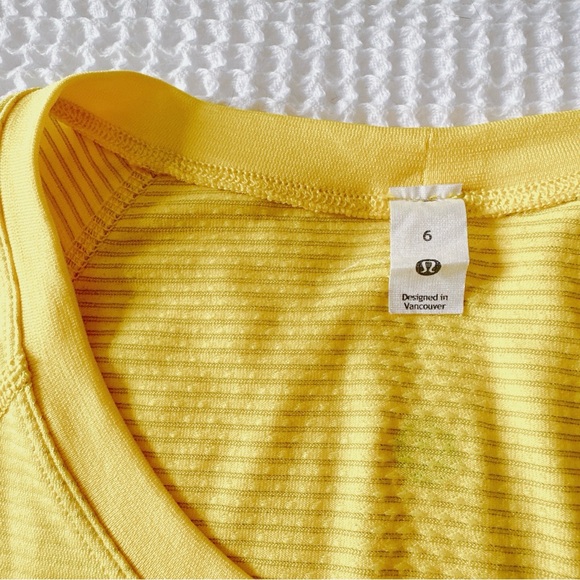 NEW♥️$78 LULULEMON SWIFTLY TECH LONG SLEEVE SHIRT TOP 6 SONIC YELLOW SUN SHIELD - Picture 5 of 6